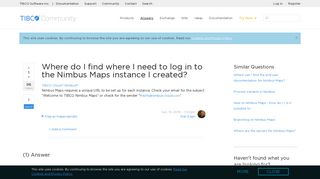 Where do I find where I need to log in to the Nimbus Maps instance ...