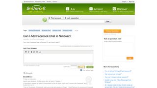 Can I Add Facebook Chat to Nimbuzz? - Nimbuzz Q&A