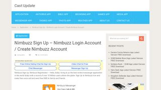 Nimbuzz Sign Up - Nimbuzz Login Account / Create Nimbuzz Account
