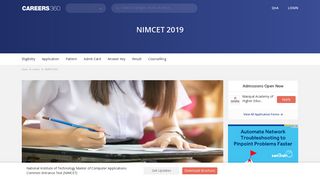 NIMCET 2019 - Application Form, Dates, Admit Card, Pattern, Syllabus ...