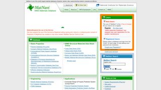 NIMS Materials Database (MatNavi)