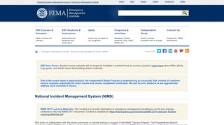National Incident Management System (NIMS) - FEMA Training