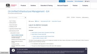 Log in to Admin Console - CA Unified Infrastructure Management - 8.4 ...