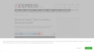 Hotmail login: How to print a Hotmail email? | Express.co.uk