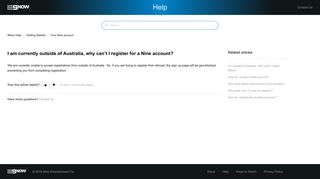 Create your Nine account - Log in to your Nine account