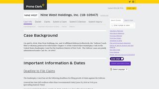 Nine West Holdings, Inc. - Prime Clerk