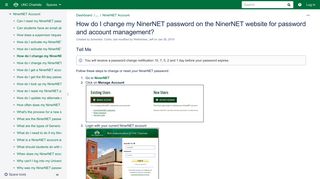 How do I change my NinerNET password on the ... - UNC Charlotte