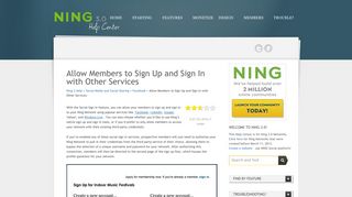 Allow Members to Sign Up and Sign In with Other Services - Ning 3 Help