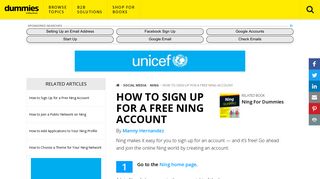 How to Sign Up for a Free Ning Account - dummies