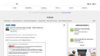 How To Customize Sign Up Page - Public Networks - FORUM - Ning ...