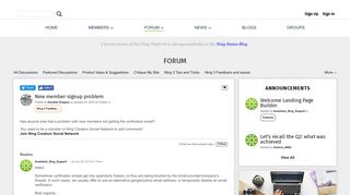 New member signup problem - FORUM - Ning Creators Social Network