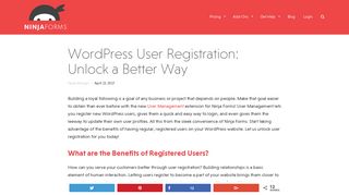 WordPress User Registration: Unlock a Better Way - Ninja Forms