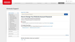 How to Change Your Nintendo Account Password | Nintendo Support