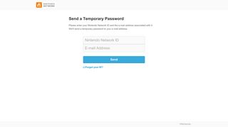 Forgot Password - Nintendo Network ID