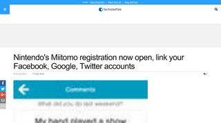 Nintendo's Miitomo registration now open, link your Facebook, Google ...