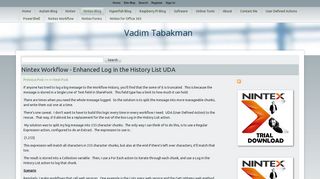 Nintex Workflow - Enhanced Log in the History List UDA - Vadim ...
