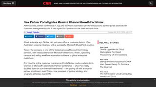 New Partner Portal Ignites Massive Channel Growth For Nintex - CRN