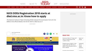 NIOS DElEd Registration 2018 starts at dled.nios.ac.in: Know how to ...