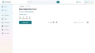 Nipex Registration Form - Scribd
