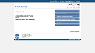 WebAdvisor Main Menu - Nipissing University