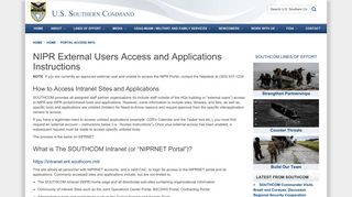 NIPR/Internal Portals - Southcom