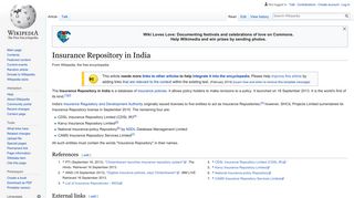 Insurance Repository in India - Wikipedia