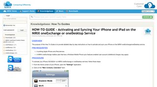 HOW-TO GUIDE - Activating and Syncing Your iPhone and ... - NIRIX