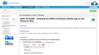 HOW-TO GUIDE - Installing the NIRIX oneFileSync Mobile App on the ...