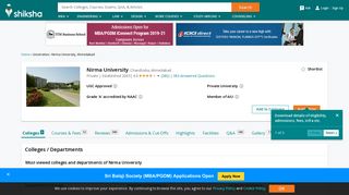 Nirma University, Ahmedabad - Courses, Placement Reviews ...
