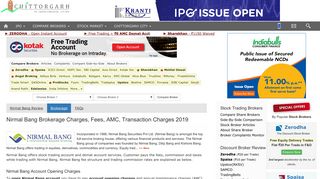 Nirmal Bang Brokerage Charges, Plans, Demat AMC, Pricing 2019