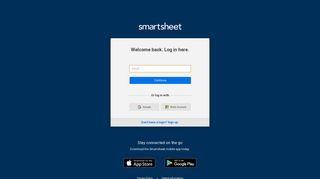 Smartsheet: Continue to App