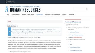 Substitutes | Human Resources - NISD