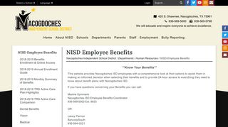 NISD Employee Benefits - Nacogdoches Independent School District