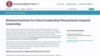 National Institute for School Leadership/Pennsylvania Inspired ...