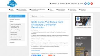 NISM Series V-A: Mutual Fund Distributors Certification Examination
