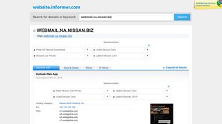 webmail.na.nissan.biz at WI. Outlook Web App - Website Informer