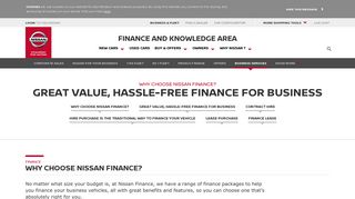 Nissan Finance - financing company car, fleet | Nissan Corporate Sales
