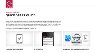 Quick Start Guide - Nissan NissanConnect