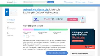Access webmail.eu.nissan.biz. Microsoft Exchange - Outlook Web ...