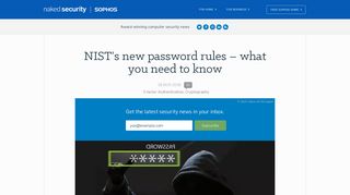 NIST's new password rules – what you need to know – Naked Security