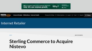 Sterling Commerce to Acquire Nistevo - Digital Commerce 360
