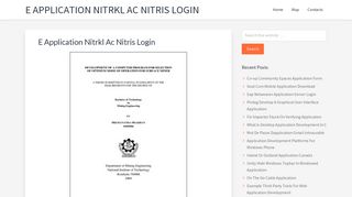 E application nitrkl ac nitris login