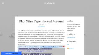 Play Nitro Type Hacked Account - leadlivin
