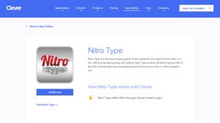Nitro Type - Clever application gallery | Clever
