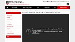 Overview of the Blackboard Course Home Page - ilhitrec