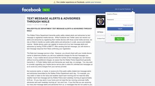 TEXT MESSAGE ALERTS & ADVISORIES THROUGH NIXLE | Facebook
