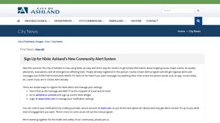 Sign Up for Nixle: Ashland's New Community Alert System - Fire - City ...
