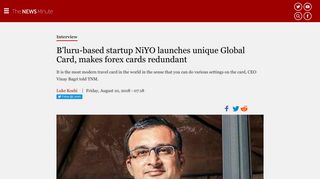B'luru-based startup NiYO launches unique Global Card, makes forex ...