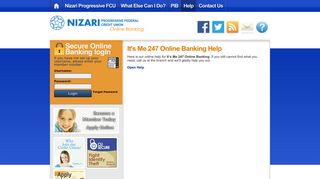 It's Me 247 Online Banking Help | Nizari Progressive FCU