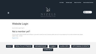 Website Login - Nizels Golf & Country Club